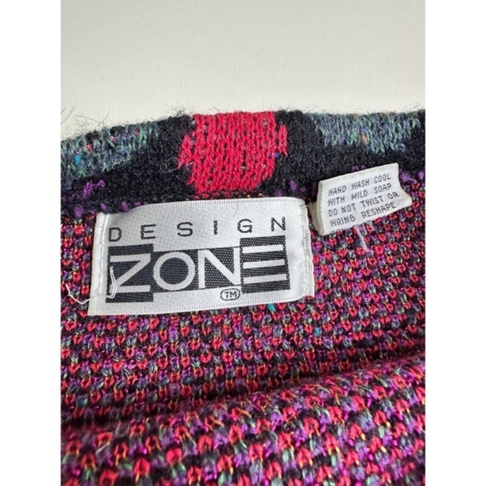 Vintage 80s Pullover Sweater Size Medium Thistle Bateau Neck Design‎ Zone Winter - Picture 8 of 10
